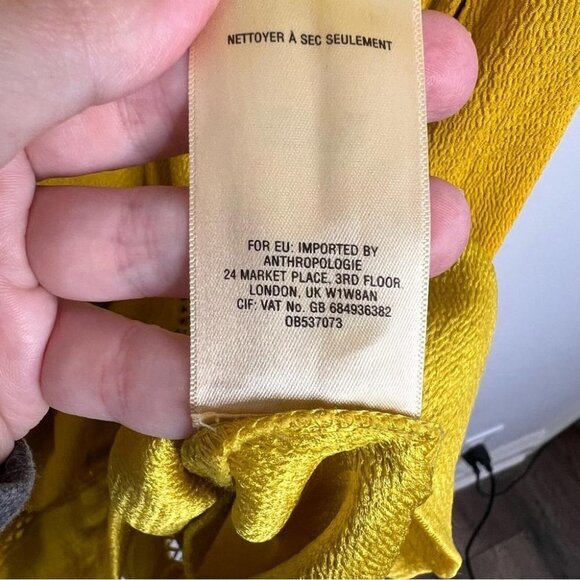 Maeve Anthropologie Womens Size XS Verdet Gold Swing Mini Dress FLAW Stretch - Picture 14 of 15